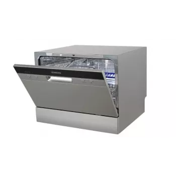 HEINRICH'S 8840 Freestanding Dishwasher, 12 Place Settings, 6 Wash Programs, Silver