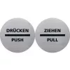 HELIT H6271800 nerūsējošā tērauda vilkšanas zīme, pašlīmējoša, sudraba ar melnu druku, 115 mm diametrā