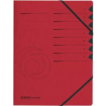 HERLITZ easyorga A4 7 nodalījumu organizatora mape, sarkans Colorspan kartons, melns Manilas kartona iekšpuse 10843068