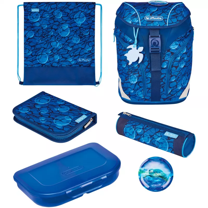 Herlitz Primary School Backpack SoftLight Plus GREENline Deep Sea
