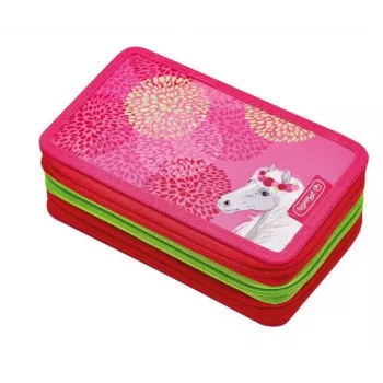 Herlitz Triple Bloomy Horse penālis, 31 gab. komplekts, poliesters, 3 rāvējslēdzēja nodalījumi, daudzkrāsains 50038770