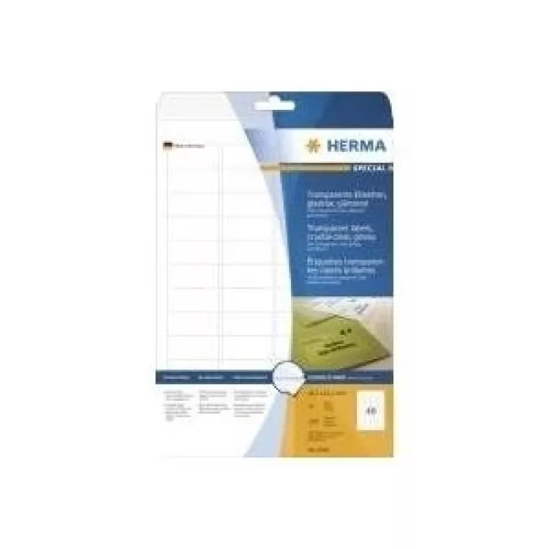 HERMA 8016 Kristāldzidras spīdīgas poliestera etiķetes A4 45,7 x 21,2 mm 1200 etiķetes