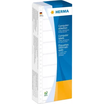 HERMA 8161 baltas ventilatora tipa nepārtrauktās papīra etiķetes, pastāvīga līme, matētas, 88,9 x 35,7 mm, 2000 etiķetes