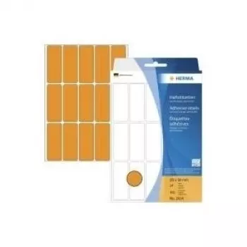 HERMA pastāvīgas līmes etiķetes spilgti oranžas 20 x 50 mm, 360 etiķetes (24 loksnes x 15)