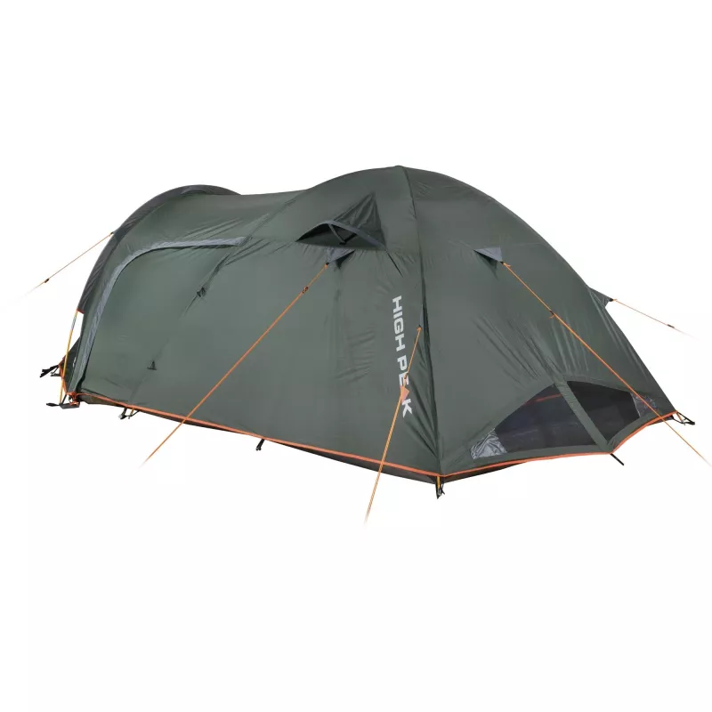 High Peak Kira 4.1 Kupola telts (Tumši zaļa/Pelēka, ar tuneļa vestibilu, Climate Protection 80)