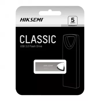 HIKSEMI Classic 64GB USB 3.0 zibatmiņa, cinka sakausējums, bez vāciņa, bīdāma, sudraba krāsa