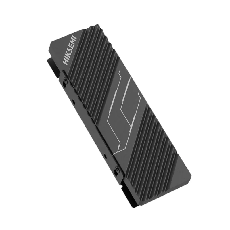 Hiksemi MH2 M.2 NVMe SSD radiators, alumīnija sakausējuma pasīvais dzesētājs ar diviem termopaliem, bezinstrumentu klipšu dizains, melns