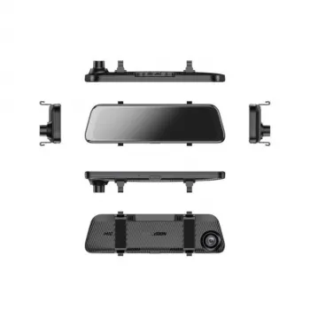 Hikvision AE-DC4928-N6PRO 2K AI video reģistrators ar 9,35 collu IPS skārienekrānu, divām kamerām, spoguļa stiprinājumu, melns