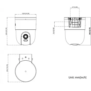 Hikvision DS-2CD1F47G3H-LIUF/SX 4MP fiksētā kupola tīkla kamera ar iebūvētu mikrofonu, 2.8mm objektīvs, IP67, IK10, PoE
