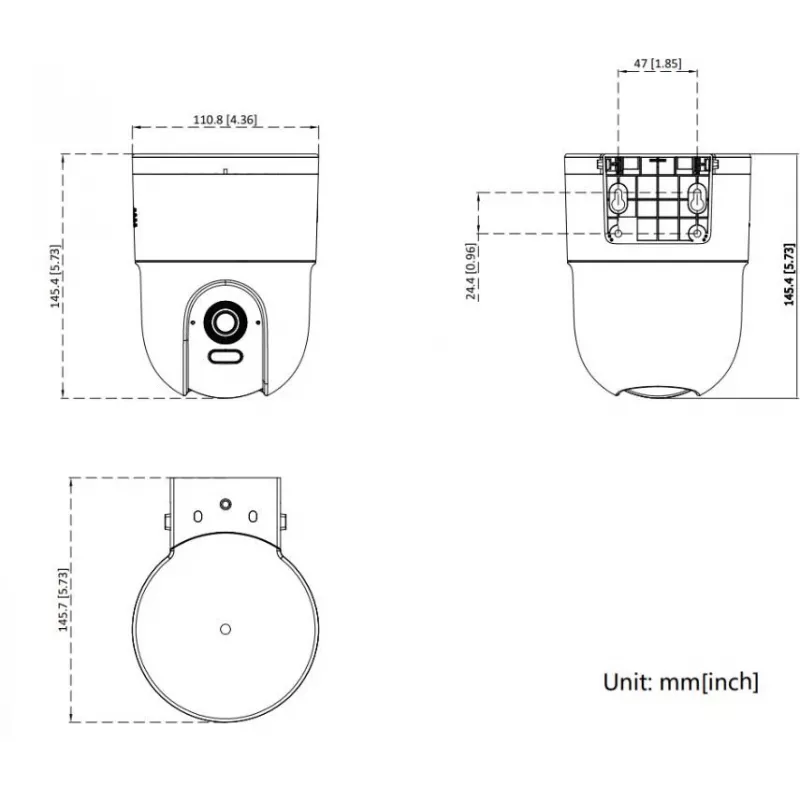 Hikvision DS-2CD1F47G3H-LIUF/SX 4MP fiksētā kupola tīkla kamera ar iebūvētu mikrofonu, 2.8mm objektīvs, IP67, IK10, PoE