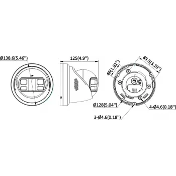 Hikvision DS-2CD2363G2P-LISU/SL(180°)(O-STD) 6 MP āra divu objektīvu tīkla kamera ar 180° panorāmas skatu, AcuSense, divvirzienu audio, zibspuldzes gaismu, IP67