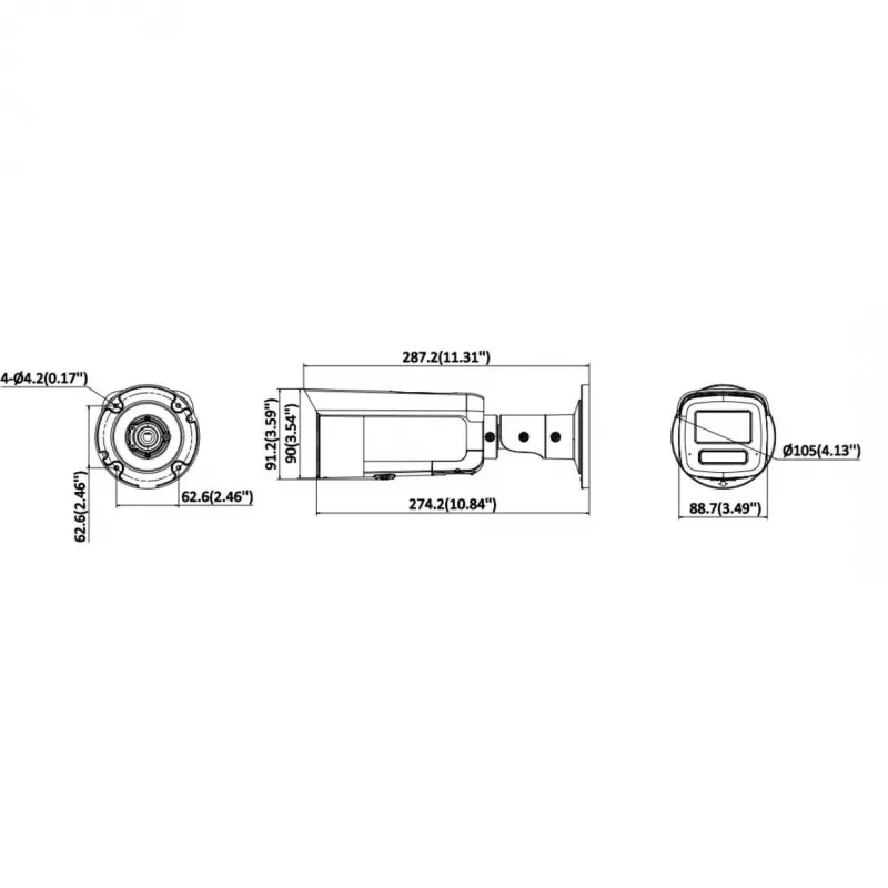 Hikvision DS-2CD2T126G3-IS2UY/SL(2.8)eF 12MP AcuSense Bullet IP Camera with Strobe Light, Sound Warning, 2.8mm Lens, Black