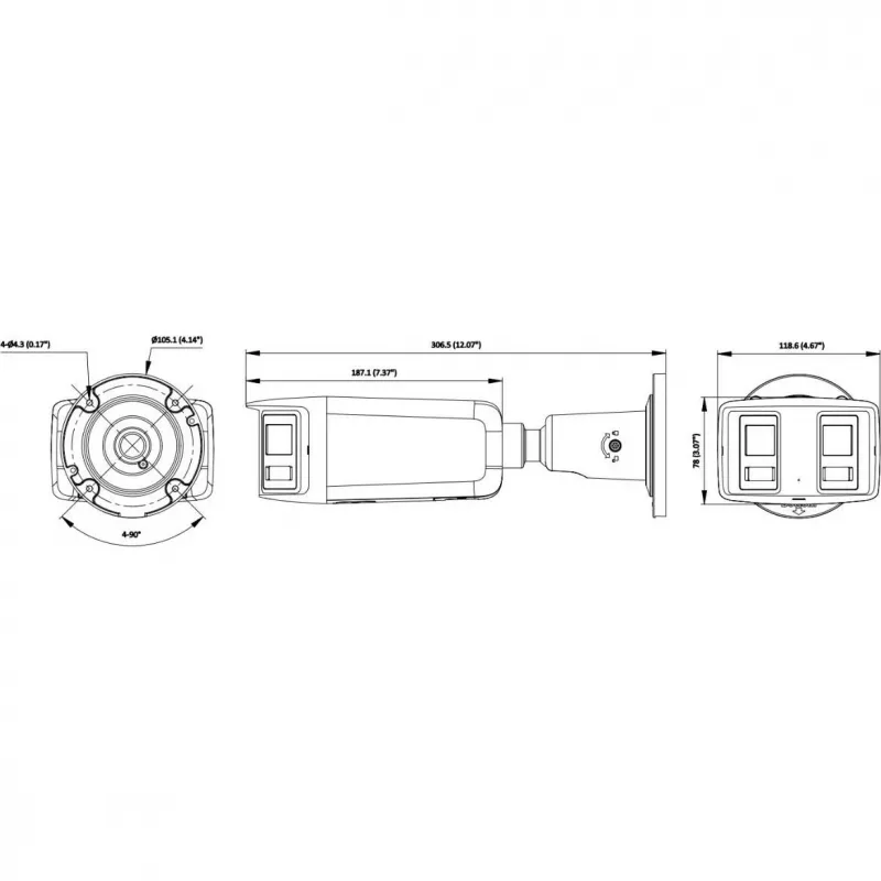 Hikvision DS-2CD2T167G3P-LIS2UY/SL(180°) 16MP Panorāmas IP kamera - ColorVu AcuSense