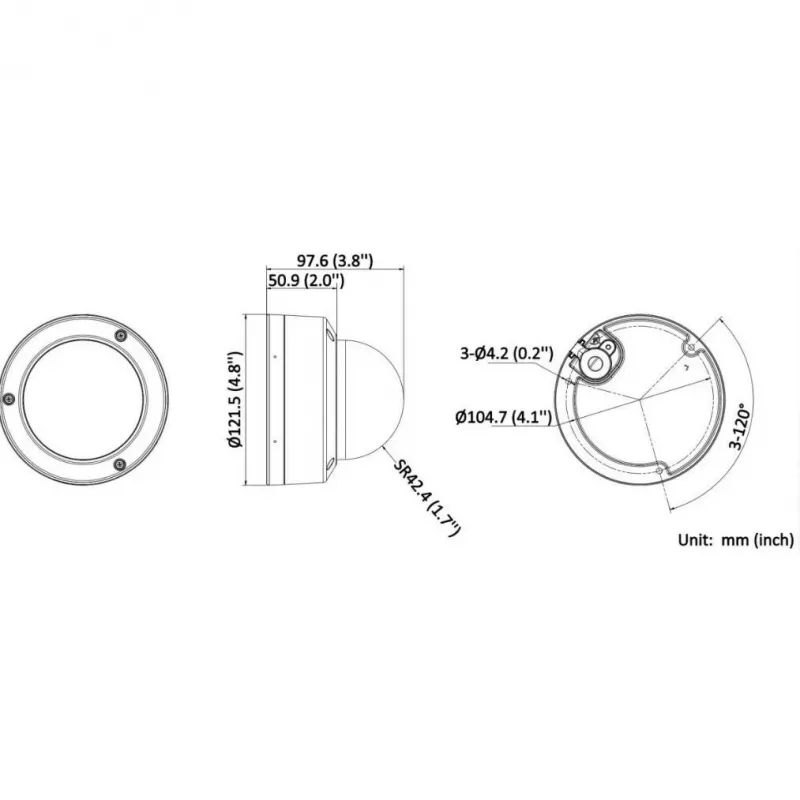 Hikvision DS-2CD3163G2-ISU 6MP āra tīkla kupola kamera ar AcuSense, 2.8mm objektīvs, IP67, IK10