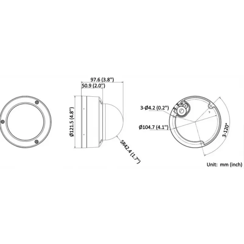 Hikvision DS-2CD3163G2-ISU 6MP āra tīkla kupola kamera ar AcuSense, 2.8mm objektīvs, IP67, IK10