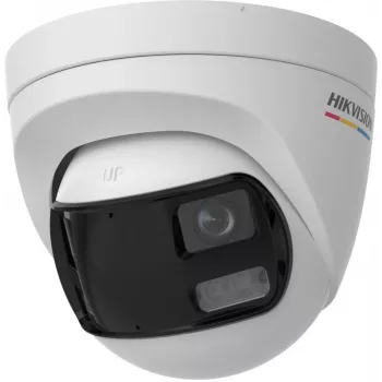 Hikvision DS-2CE72KF3TP-DLS(180°) 3K turret CCTV kamera ar 2.8mm objektīvu, 100° redzeslauku, balto gaismu, IP67, 12VDC