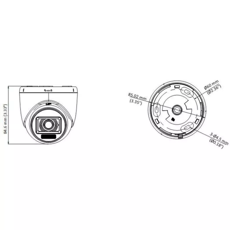 Hikvision DS-2CE76D0T-LPFS 2MP Turbo-HD kupolveida kamera (2.8mm)