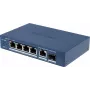 Hikvision DS-3E1506P-EI/M-4P1T1F(O-STD) Nepārvaldāms slēdzis ar 4 portu PoE+, 1 Gigabit RJ45 un 1 SFP augšupsaiti