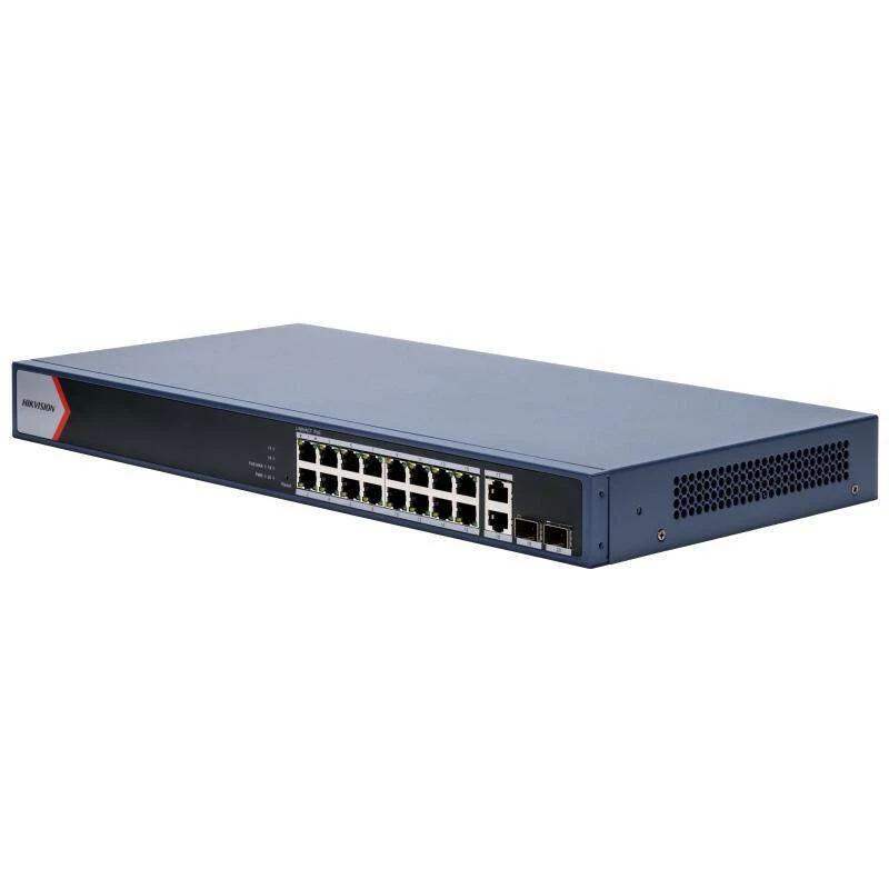 Hikvision DS-3E1520P-EI(O-STD) 20 portu Gigabit pārvaldīts PoE+ slēdzis, 16x PoE+ 230W, 2x SFP