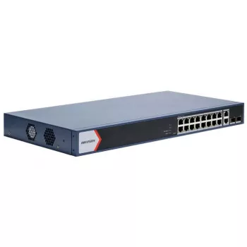 Hikvision DS-3E1520P-EI(O-STD) 20 portu Gigabit pārvaldīts PoE+ slēdzis, 16x PoE+ 230W, 2x SFP