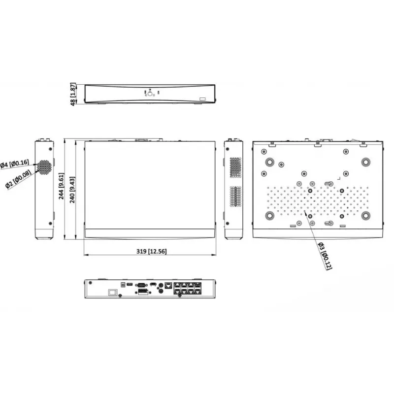 Hikvision DS-7608NXI-K1/8P/VPro(STD) 8-Kanālu AcuSense 4K PoE NVR