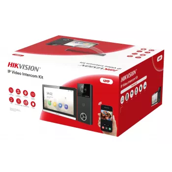 Hikvision DS-KIS610-P IP video domofona komplekts ar 7 collu skārienekrānu, 2MP āra stacija, Wi-Fi un PoE
