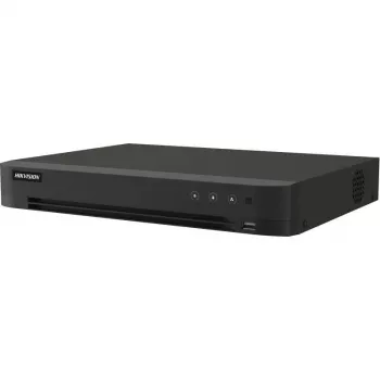Hikvision iDS-7216HQHI-M1/XT/16A+4/1ALM 5-in-1 hibrīds DVR ar AcuSense, 16 kanālu analogais + 8 kanālu IP, 16 ieejas / 4 izejas trauksmes signālam