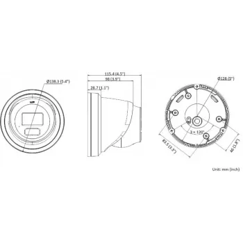 Hikvision Pro Series ar AcuSense DS-2CD2366G2H-IU(2.8MM) 6 MP kupola IP drošības kamera, āra, 3200 x 1800 pikseļi, griesti/siena