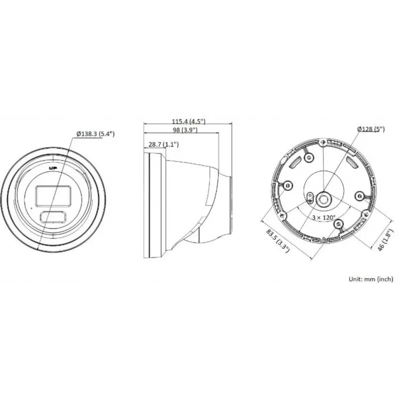 Hikvision Pro Series ar AcuSense DS-2CD2366G2H-IU(2.8MM) 6 MP kupola IP drošības kamera, āra, 3200 x 1800 pikseļi, griesti/siena