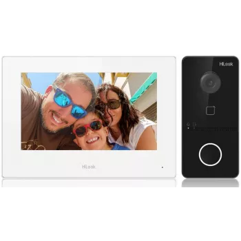 HILOOK IP Video Doorbell Kit (IP-VIS-SLIM-W) - 2MP āra stacija + 7 collu iekštelpu stacija, Wi-Fi, PoE