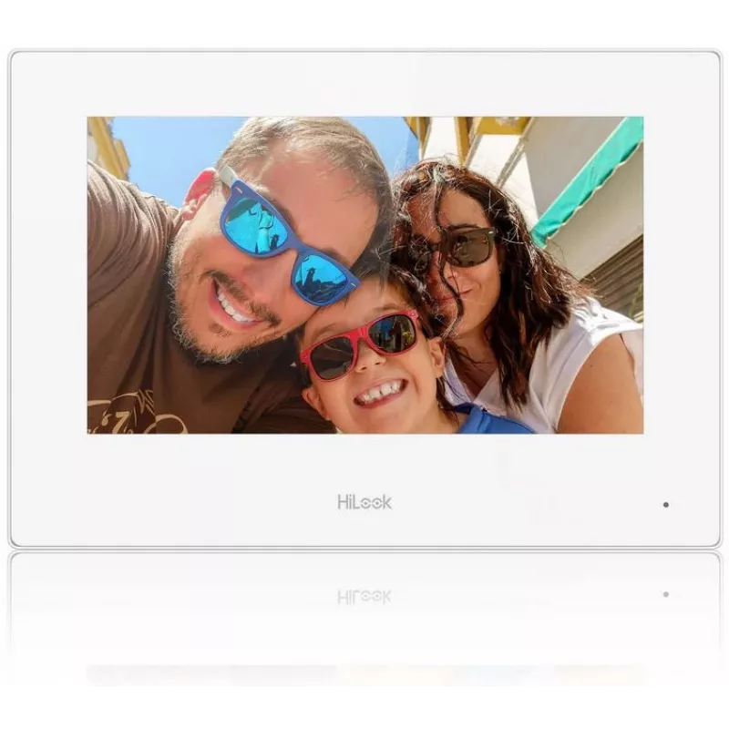 HILOOK IP Video Doorbell Kit (IP-VIS-SLIM-W) - 2MP āra stacija + 7 collu iekštelpu stacija, Wi-Fi, PoE