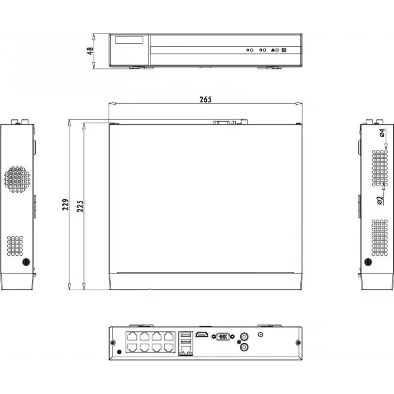 HILOOK NVR-108MH-D/8P(D) 8-Kanālu 5MP PoE Tīkla video reģistrators