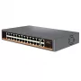 HISMART 24 portu PoE+ tīkla komutators ar 2 Gigabit uplink portiem, 300W budžets, montējams statīvā