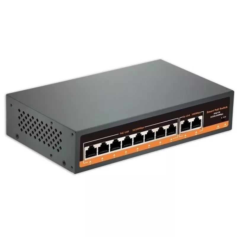 HISMART PoE Switch 100Mbps 8 Ports + 2G Uplink