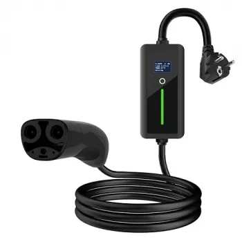 HISMART Portable EV Charger for Tesla NACS - Schuko (220V), 8-16A, 3.5kW, 1-Phase, 5m