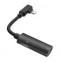 Hoco Dual Lightning kabeļa audio pārveidotājs uz Lightning austiņu spraudni + Lightning lādētāja spraudni melns