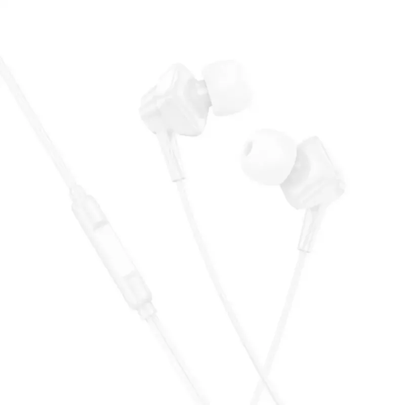 Hoco M113 Clear Universal Digital Earphones with Microphone for Apple Lightning, White