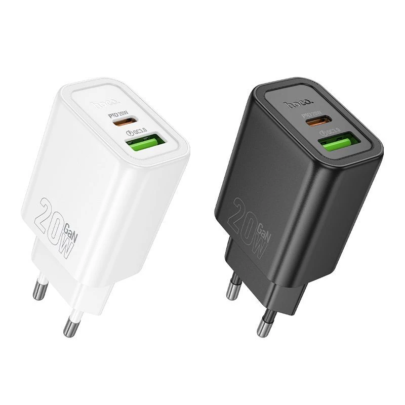 Hoco N61 Gentle PD20W+QC3.0 Lādētājs (ES) Melns