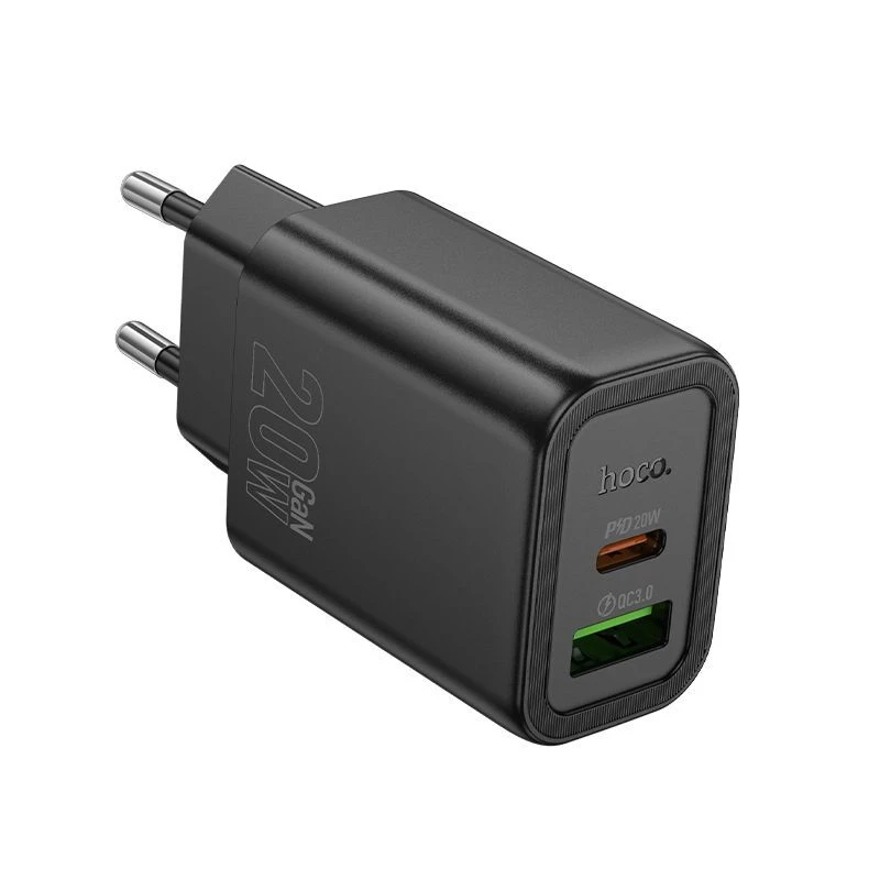 Hoco N61 Gentle PD20W+QC3.0 Lādētājs (ES) Melns