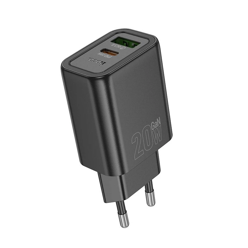 Hoco N61 Gentle PD20W+QC3.0 Lādētājs (ES) Melns