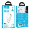 Hoco N61 Gentle PD20W+QC3.0 Lādētājs (ES) Balts