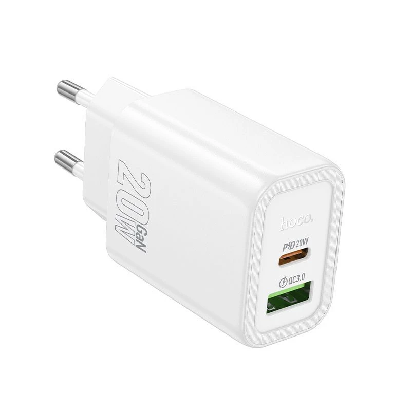 Hoco N61 Gentle PD20W+QC3.0 Lādētājs (ES) Balts