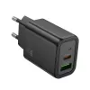 Hoco N63 Gentle PD30W+QC3.0 Lādētājs (ES) Melns