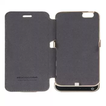 Hoco Ultra Thin Battery Case 3000mAh ar ādas maciņu Apple iPhone 6/6S melns