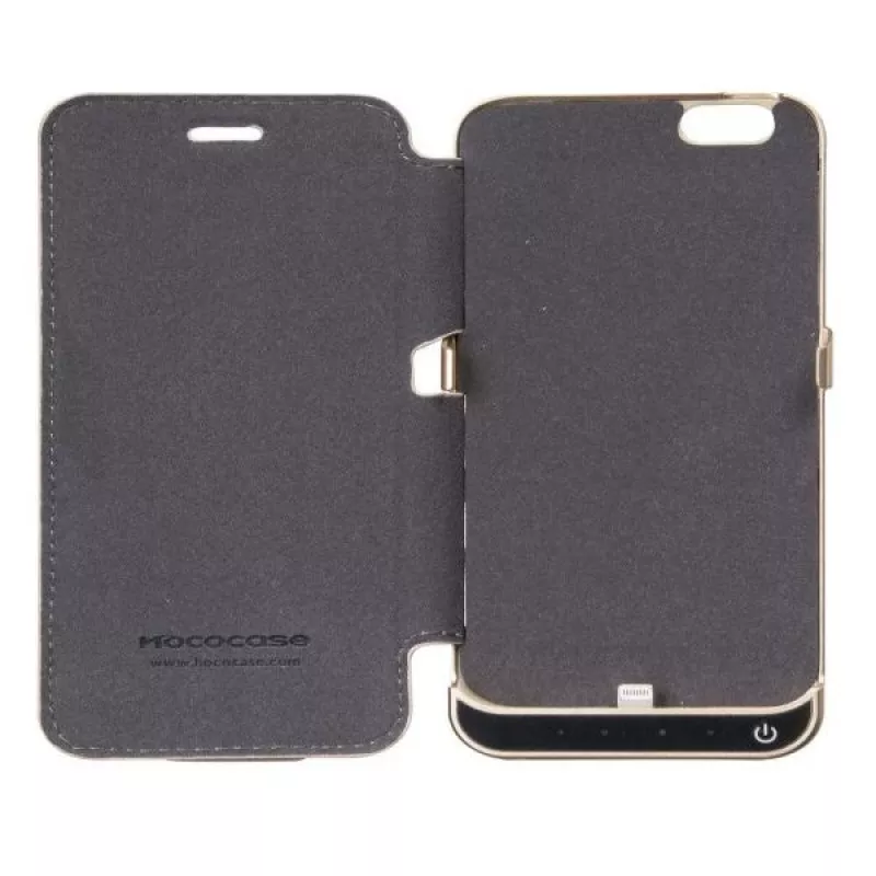 Hoco Ultra Thin Battery Case 3000mAh ar ādas maciņu Apple iPhone 6/6S melns