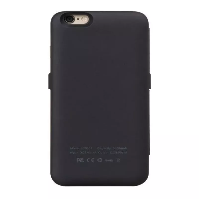 Hoco Ultra Thin Battery Case 3000mAh ar ādas maciņu Apple iPhone 6/6S melns