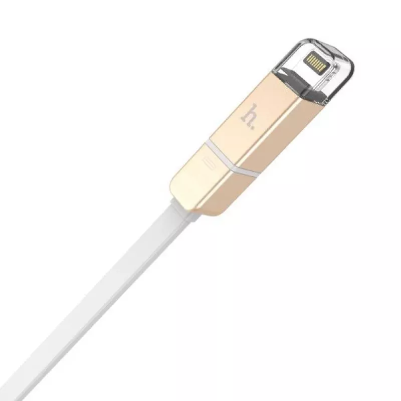 Hoco Universal UCL01 daudzfunkciju Apple + Micro USB kabelis, zelts, 1m
