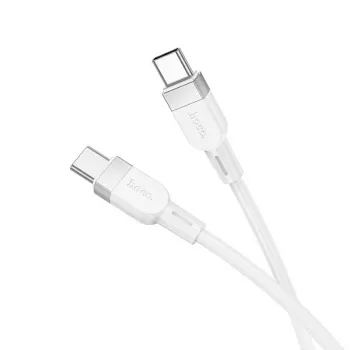 Hoco X109 Energy 60W Silikona uzlādes un datu kabelis USB-C uz USB-C 1m Balts