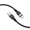 Hoco X109 Energy 60W Silikona uzlādes datu kabelis USB-C uz USB-C 3m Melns