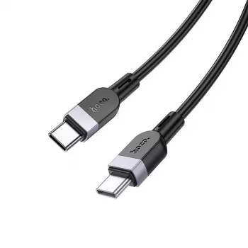 Hoco X109 Energy 60W Silikona uzlādes datu kabelis USB-C uz USB-C 3m Melns